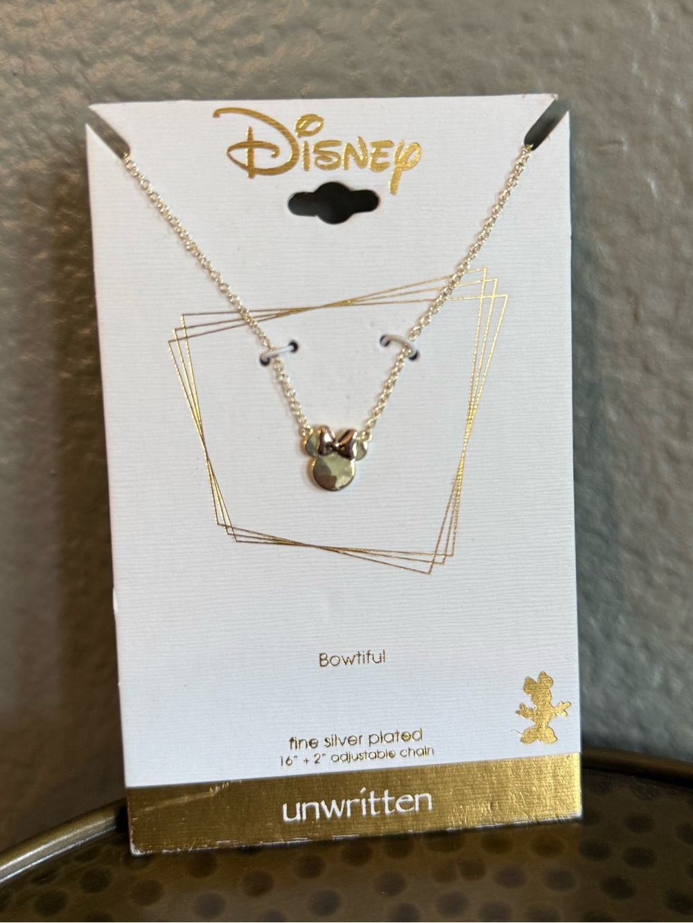 Disney Unwritten Fine Silver Plated Minnie Mouse Pendant Necklace